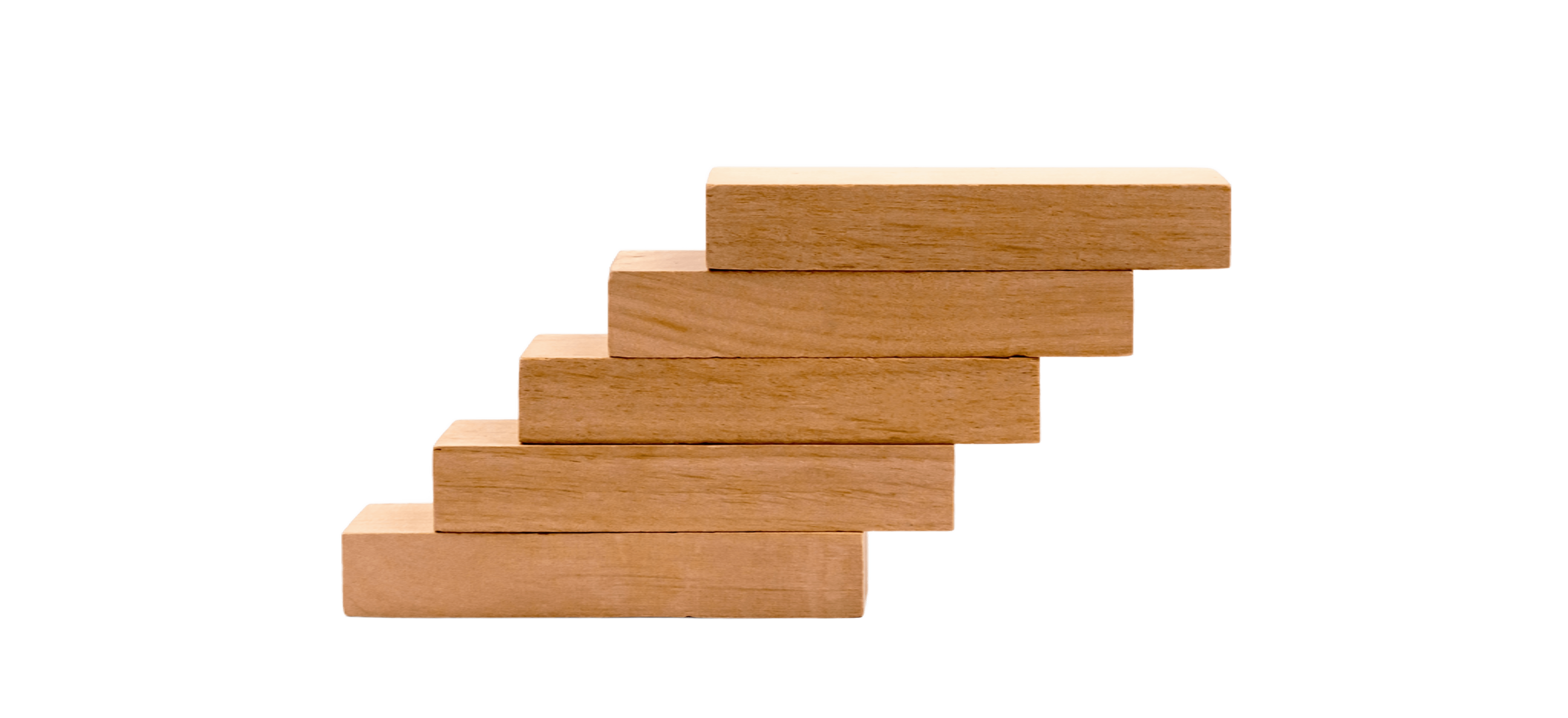 Wood blocks representing planned financial steps